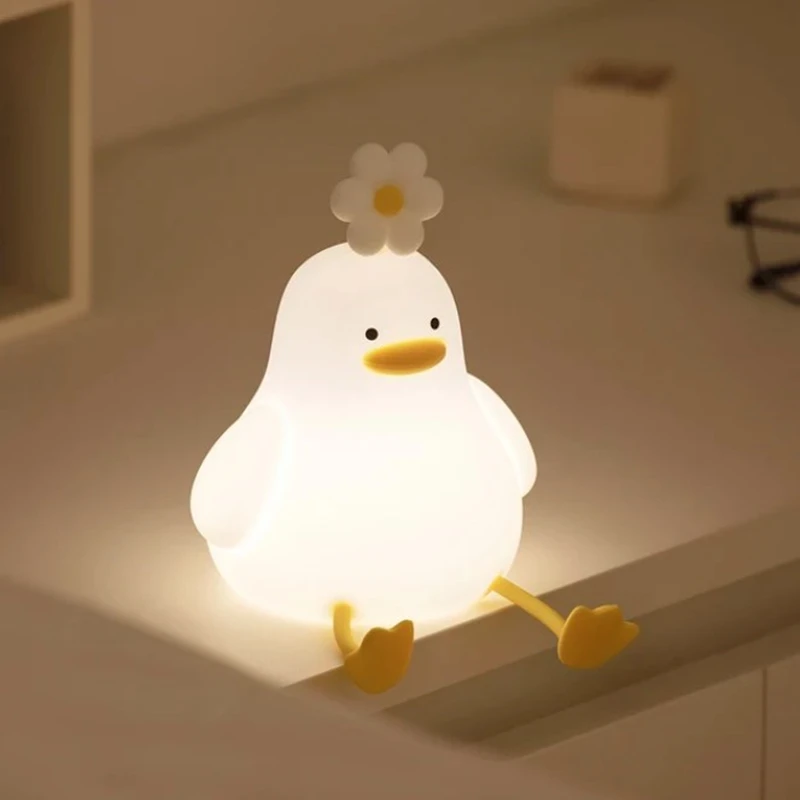 

Duck Led Night Light Silicone Bedside Lamp USB Rechargeable Nightlights Touch Switch Children Bedroom Decoration Birthday Gift