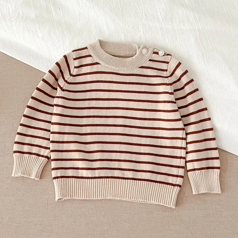 Autumn Winter Kids Sweater Toddler Baby Girl Boys Knitting Pullover Tops Long Sleeved Stripes Newborn Baby Boys Girls Sweater