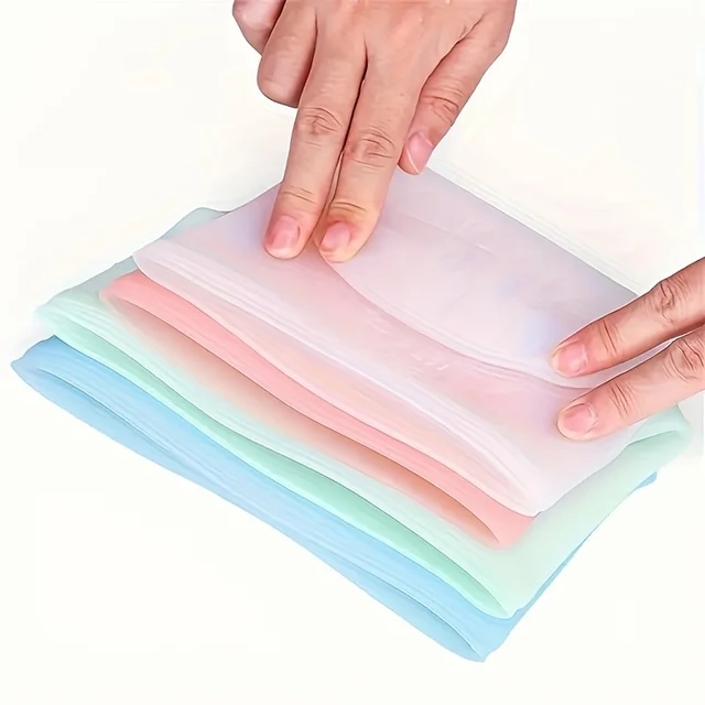 Conteneurs alimentaires en Silicone, sacs de rangement réutilisables, ensemble de sacs à fermeture éclair étanches pour réfrigérateur et congélateur, conservation de la fraîcheur, organisateur de cuisine, 1/3 pièces 5