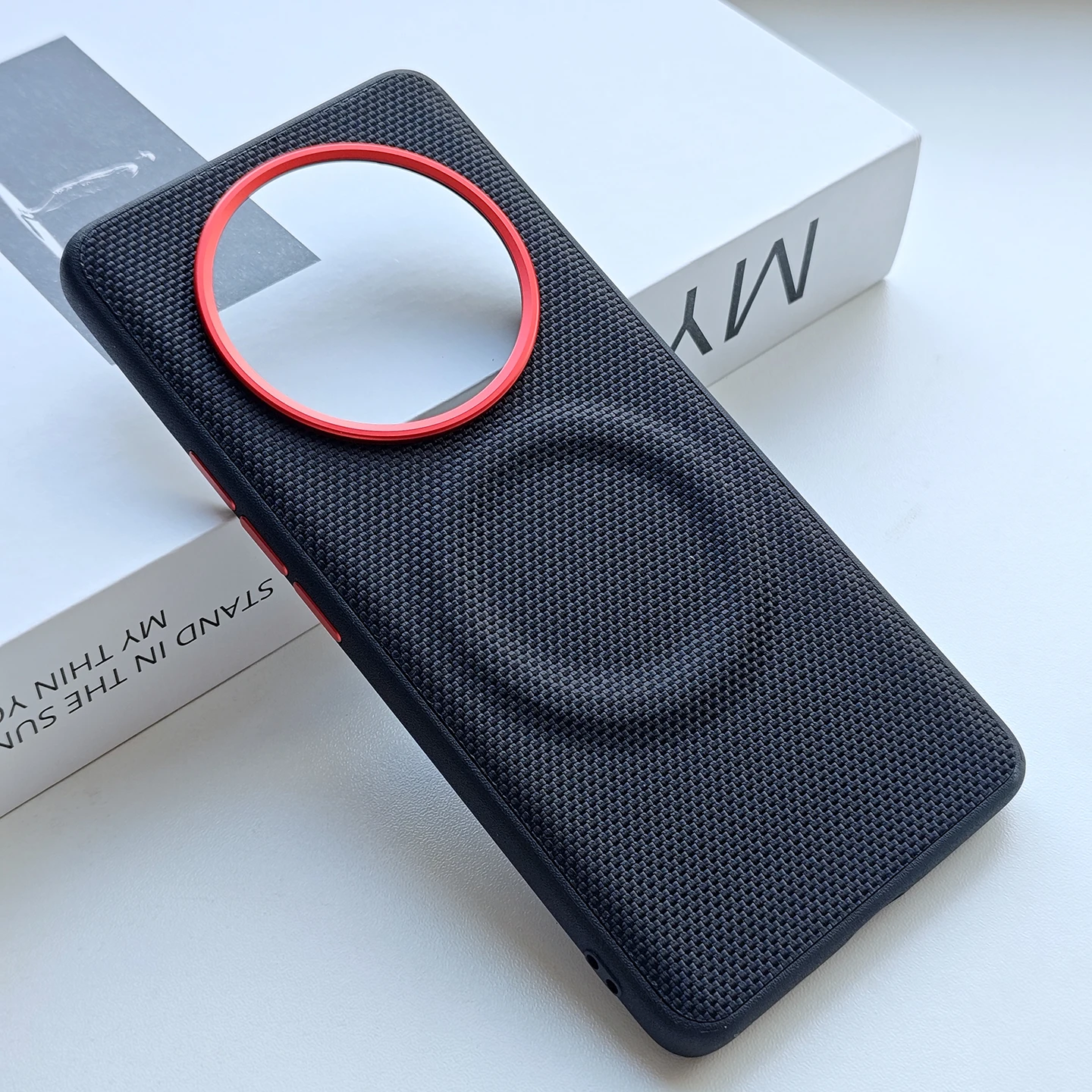 Luxury Weave PU Leather Magnetic Anti-Fall Phone Case with Wireless Charging