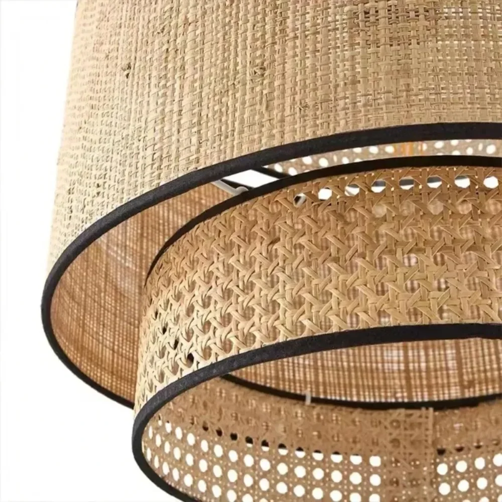 40cm Modern Rattan Chandelier Japanese Style Bamboo Restaurant Lamp Bedroom Living Room Southeast Asia Led Light Led Light E27