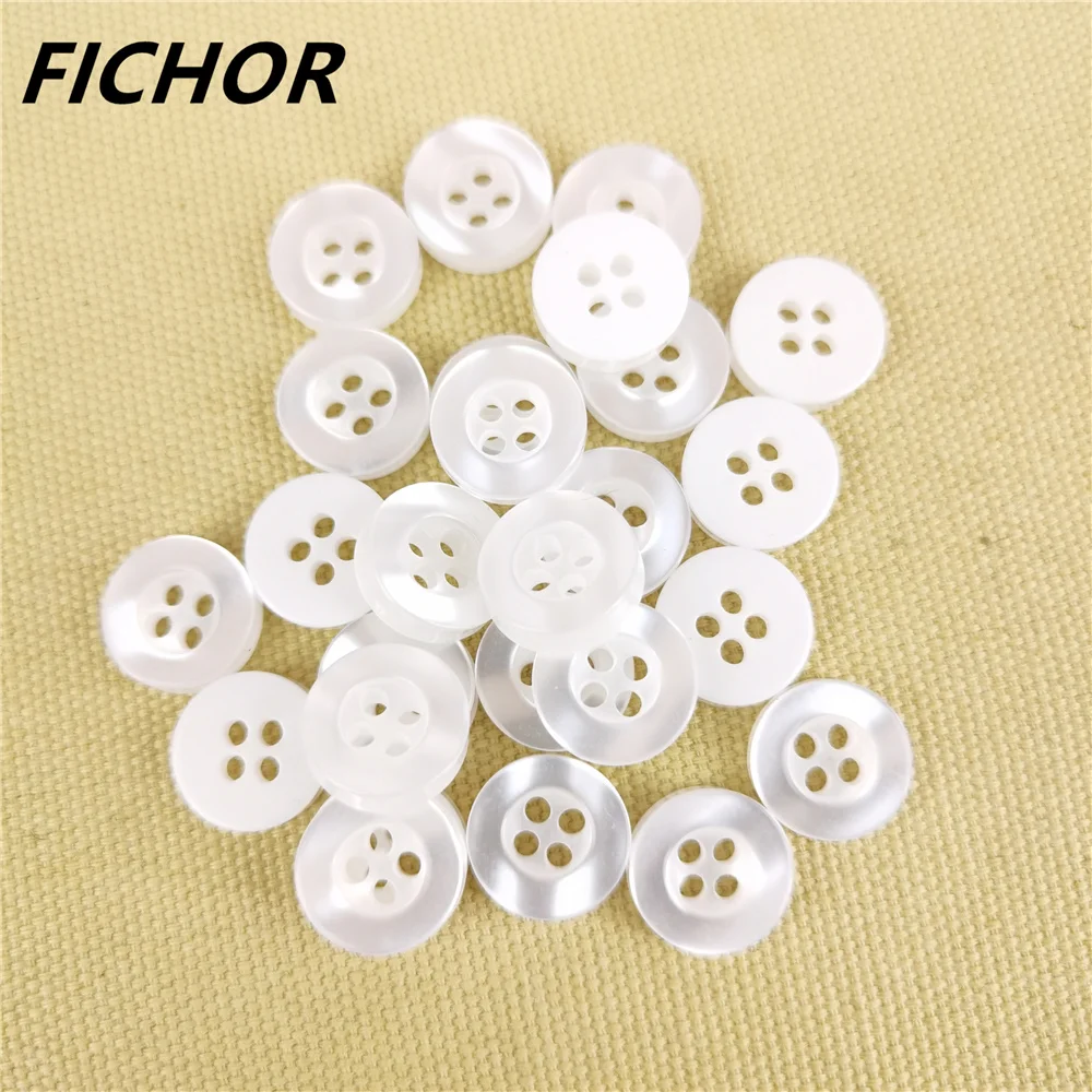 30/50pcs 11mm 4 Hole Pearl Resin Buttons Sewing Scrapbooking Clothing Home Crafts Handmade Accessories Card Making DIY Decor 4