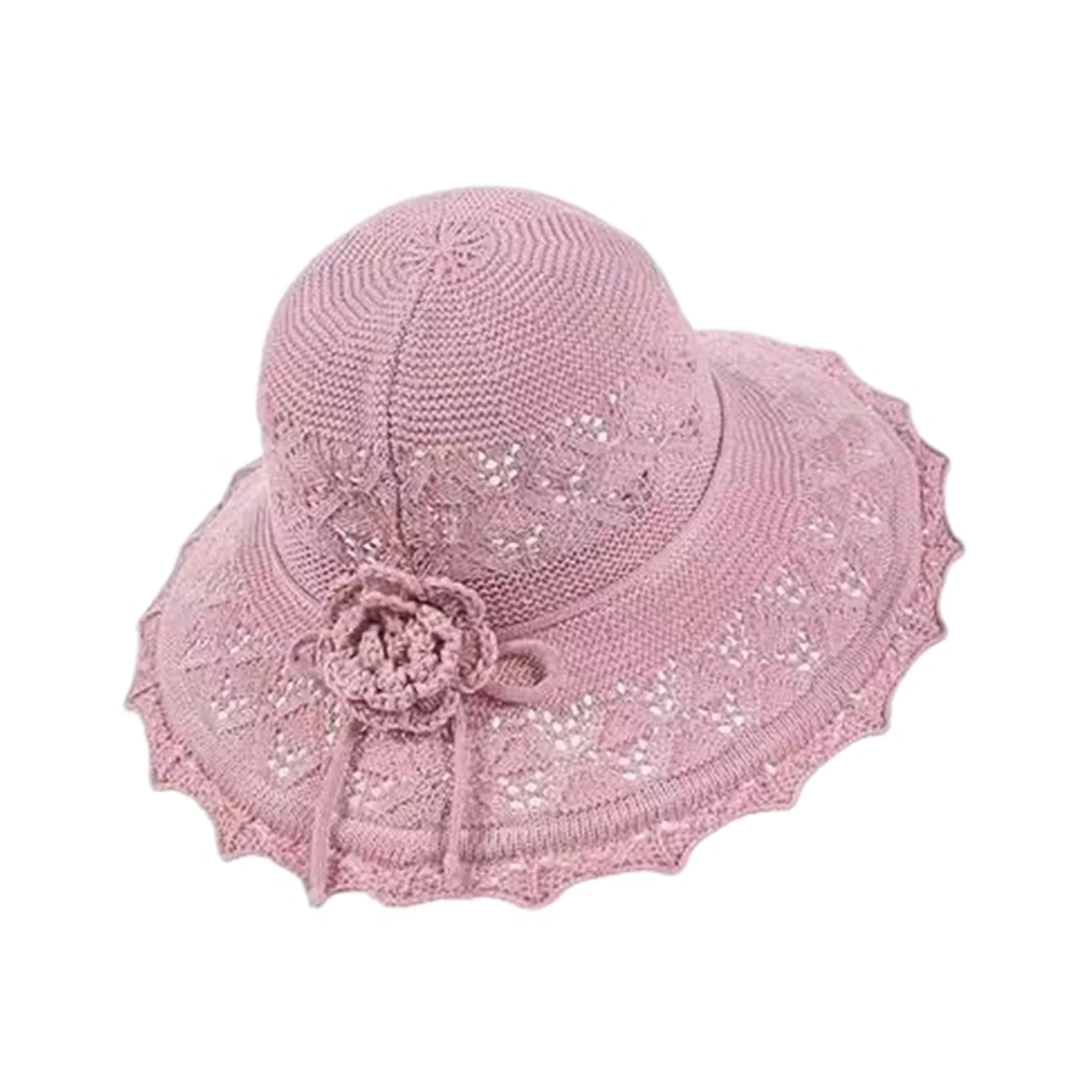 Atmungsaktiver Sonnenhut im französischen Stil mit gehäkelter breiter Krempe, Strandkappen für Damen, Sonnenschutz, Outdoor-Reisen, Sommer-Accessoires – Detail 8