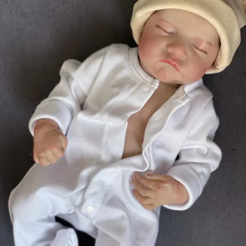 

48CM Levi Reborn Sleeping Baby Full Body Newborn Dolls with 3D Skin Multiple Layers Painting with Visible Veins Soft Touch Doll