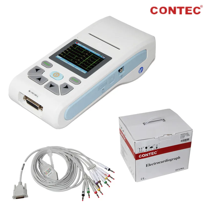CONTEC ECG90A Portable Hand-held 12 Channel 3/6/12-lead Touch Screen ECG EKG Machine Software