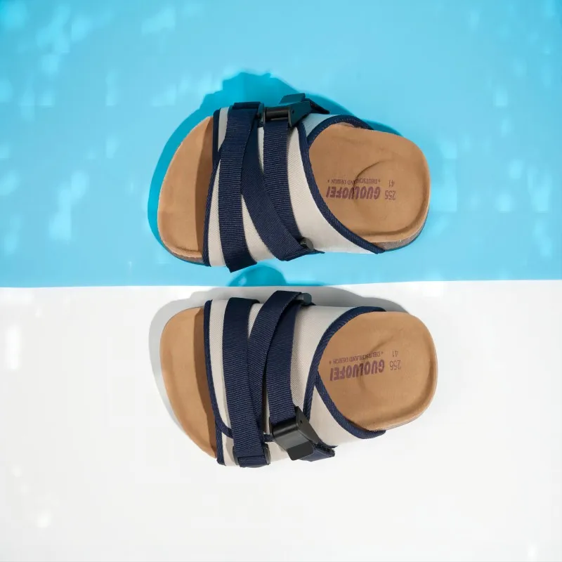 Men Gladiator Canvas Slippers Soft Comfortable Non-Slip  High Quality Beach Sandals Mens Summer Casual Flat Shoes Big Size 4