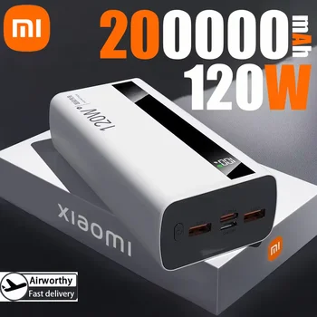 Xiaomi 200000mAh High Capacity PowerBank 120W Super Fast Charging Portable External Battery Powerbank For Iphone Samsung Huawei 1