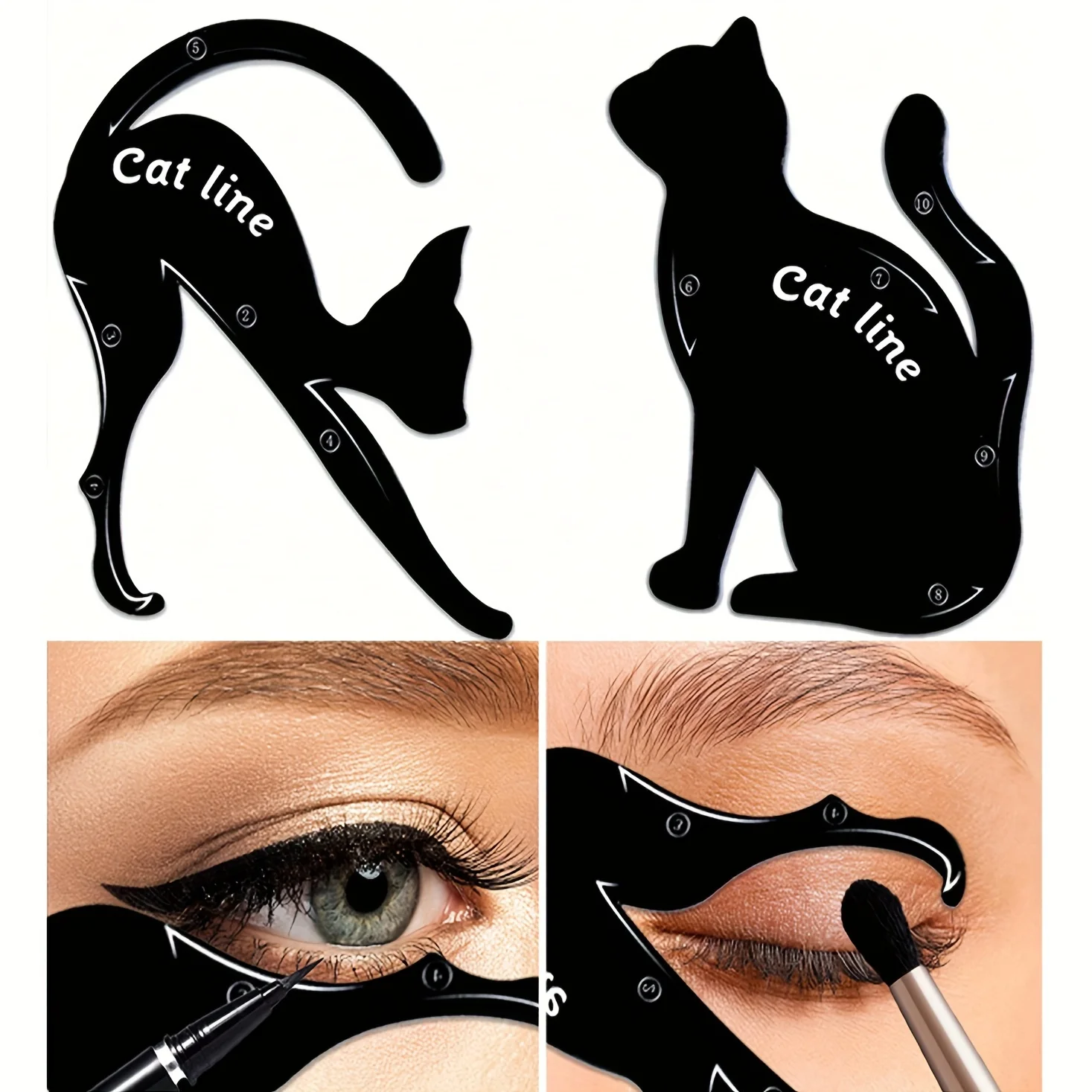 Cat-Shaped Eyeliner Stencil Kit Smoky Eyeshadow Applicator and Quick Makeup Stencil Tool for Perfect Eye Makeup eyeliner stencil tool makeup tools eye makeup tools