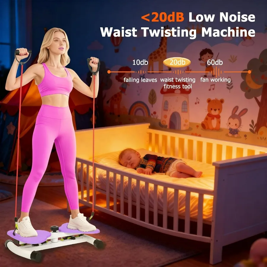 Waist Twister Machine Exercise, Ab Twister Board for Slim Waist and Core Ab Exercise, Noiseless Ab Machine with 300 lbs Weight C
