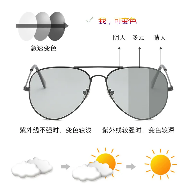 

Color-changing Sunglasses New Polarized Sunglasses UV Protection Fishing Driving Day and Night Dual Purpose Sunglasses