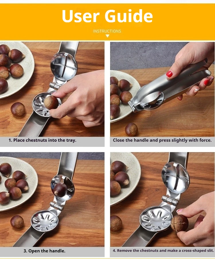 304 Stainless Steel Chestnut Opener A Magical Tool for Peeling Chestnuts Kitchen Utensil for Home Use Convenient and Efficient