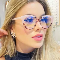 New Design Comfortable Spliced Colors Cat Eye Shape Anti Blue Light Blocking Computer Optical TR90 Frame Glasses Eyewear 1