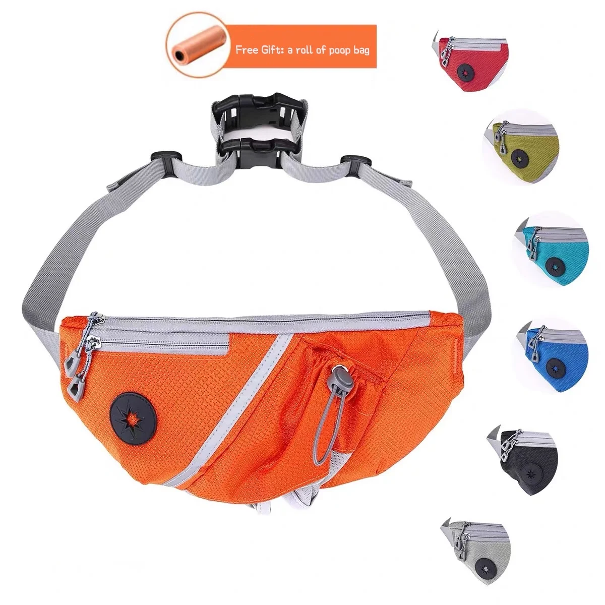 

Pet Outdoor Training Waist Bag with Traction Leash Handle, Hands-Free Multi-Functional Dog Treat Reward Water Bottle Key Pouch