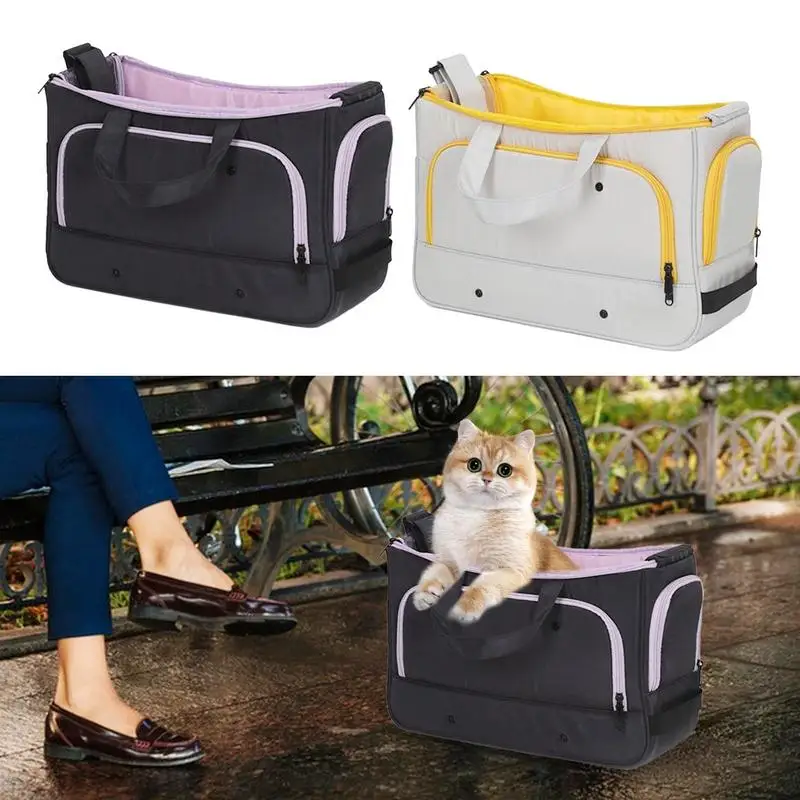 접이식 애완 동물 가방, 고양이 여행 배낭, 통기성 및 대용량 여행 고양이 캐리어 핸드백, 소형, 중형, 대형 고양이용