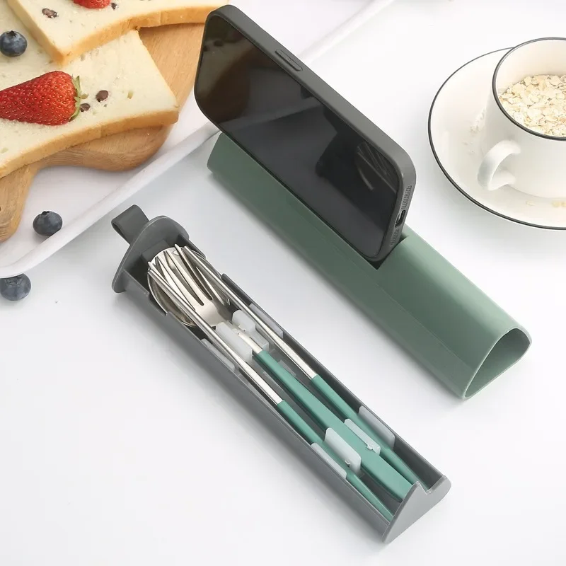 Stainless Steel Portable Tableware Spoon Fork Chopsticks Set