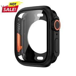 Premium Screen Protector Case for Apple Watch - Durable Hard PC Bumper Cover (Black)