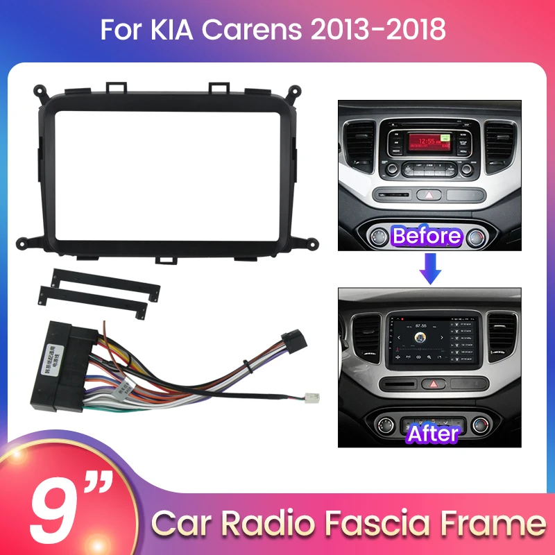 Kit Telaio Autoradio Per Kia Carens 2013-2018 Auto Stereo Dash Panel Montaggio Cornice Frontalino Centrale Supporto Console Fascia