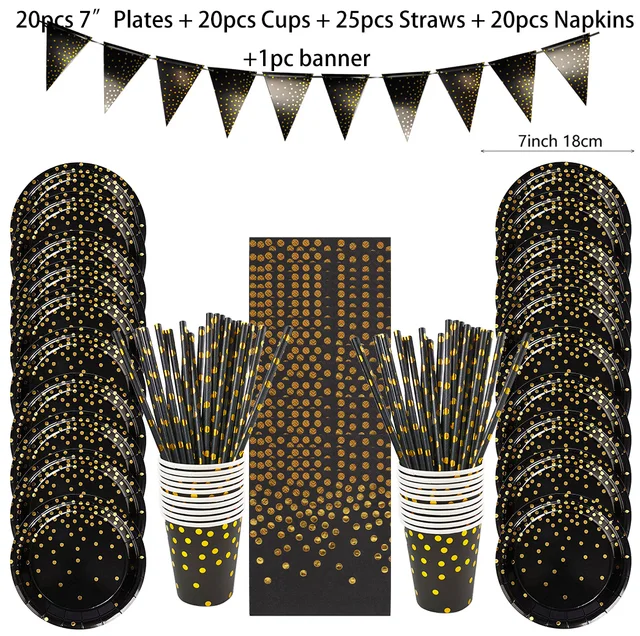 86pcs gold - black