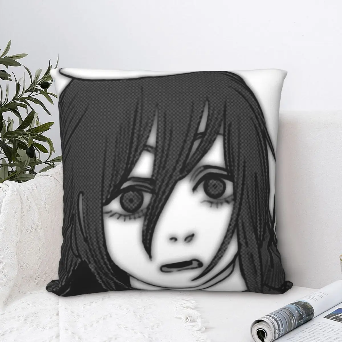 

Angel Chainsaw Man Square Pillowcase Polyester Pillow Cover Velvet Cushion Zip Decorative Comfort Throw Pillow For Home Sofa