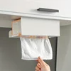 1pcs Kitchen tissue holder, no punching iron paper holder, household napkin hanger, cabinet, drawer, wall mounted 2