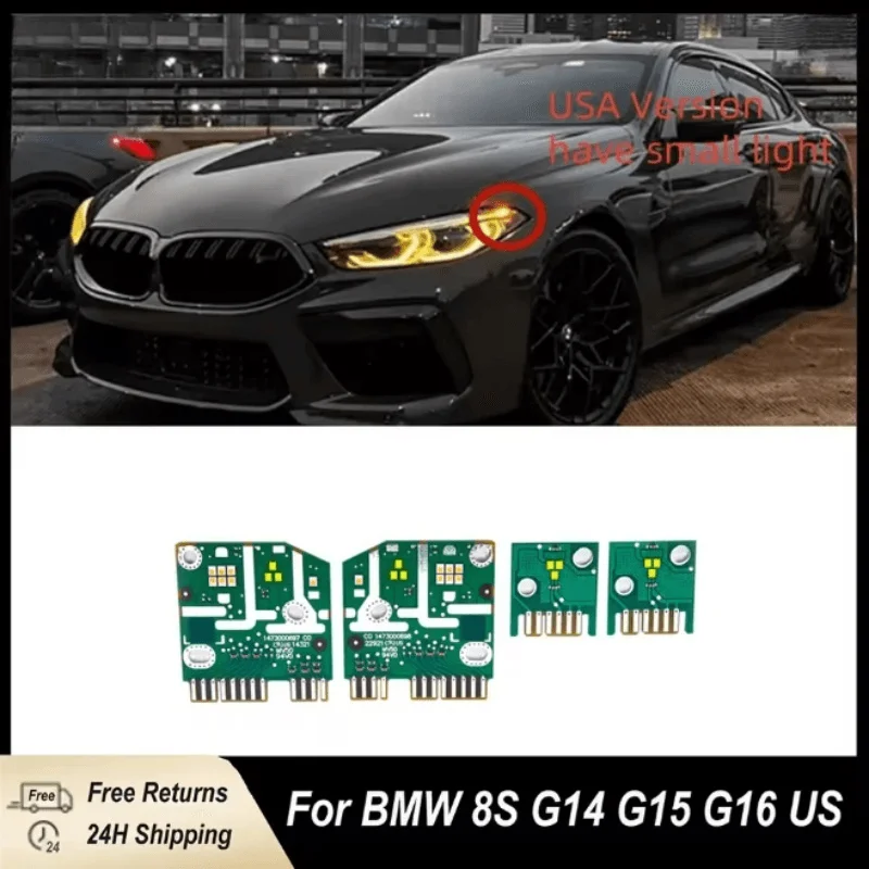 BMW 8 시리즈 F91 F92 F93 M8 G14 G15 G16 주간 주행등용 옐로우 엔젤 아이 DRL LED 보드 63119498647 63119498649