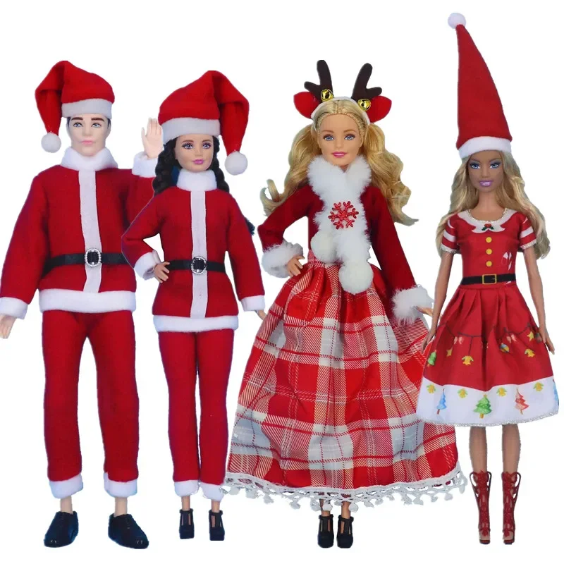 

Merry Christmas Gift 1/6 Doll Clothes Set for Barbie Dress for Barbie Outfits For Ken Boy Doll Coat Trousers Pants Hat Toy 11.5"