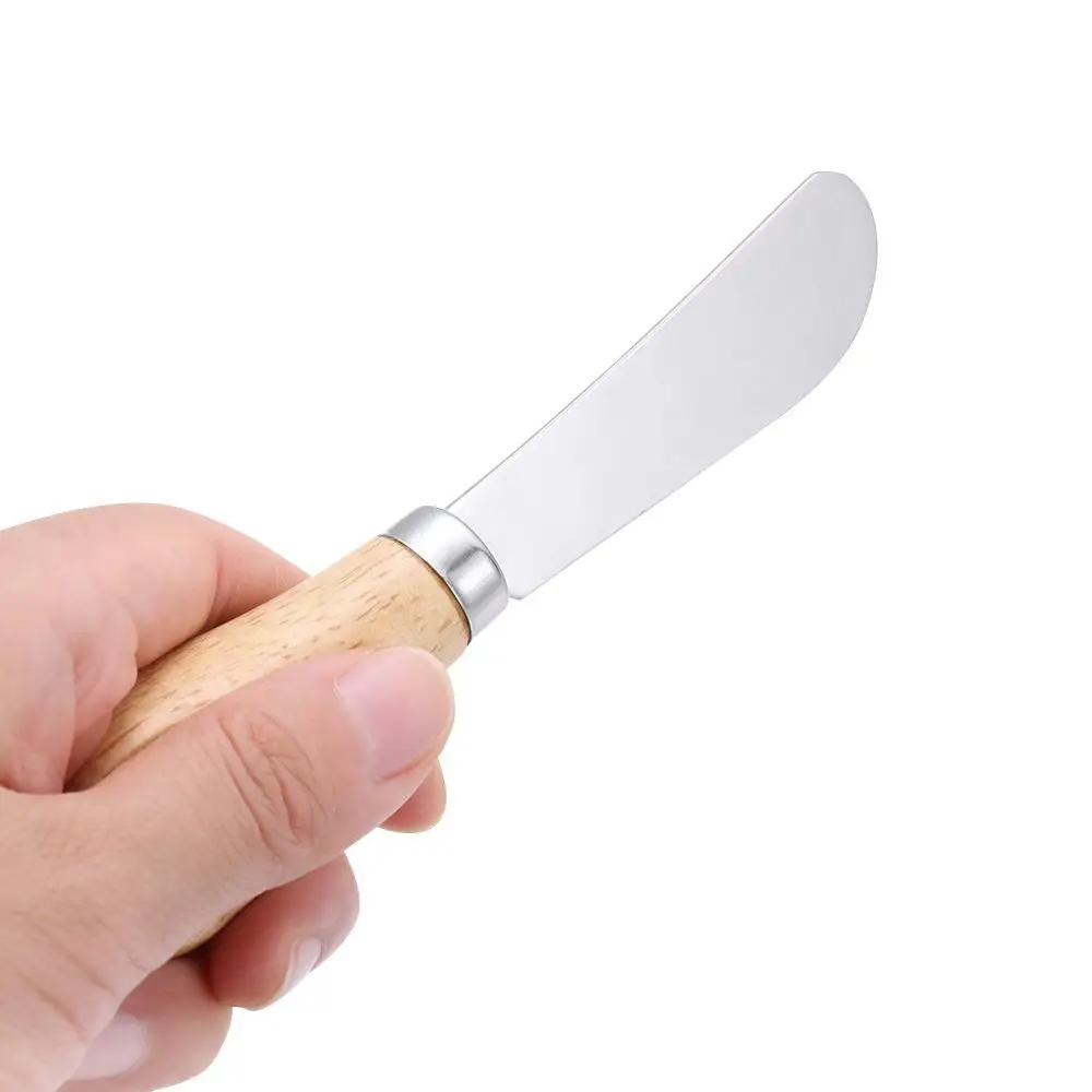 Butter Knife 5 Inch Jam Spreader Cheese Utensils Wooden Handle Knives Spread Cream Spatula Butter Knife Baking Tools