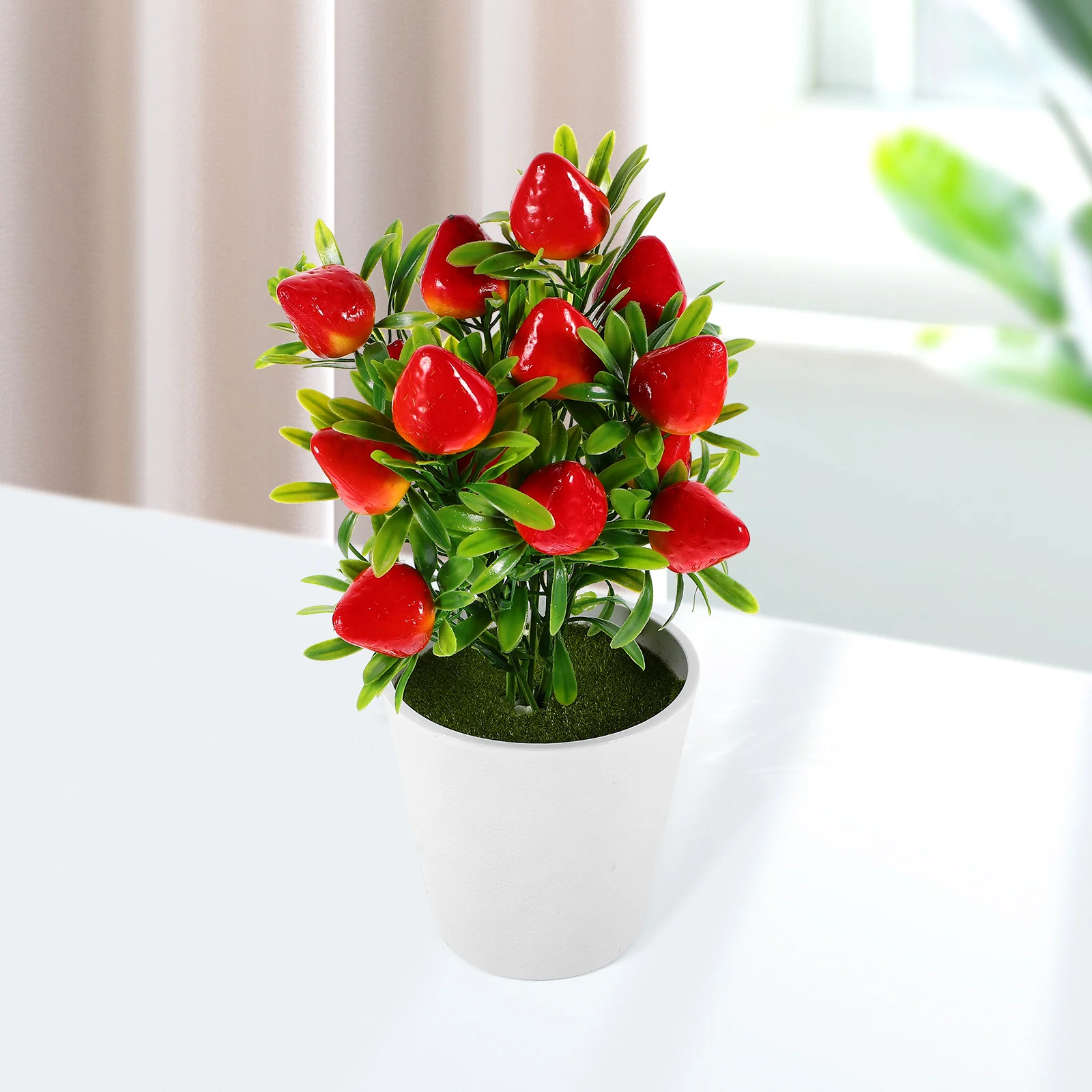 

1 Set Faux Strawberry Artificial Strawberry Picks Fake Strawberry with Pot