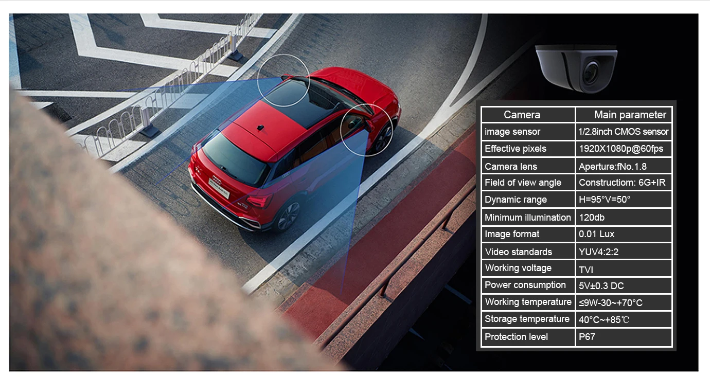 شاشة مرآة جانبية رقمية نظام كاميرا الرؤية الخلفية الجانبية Pro مع كاميرا 1080P 60FPS DVR AI BSD إنذار 5.5 بوصة IPS تعمل باللمس