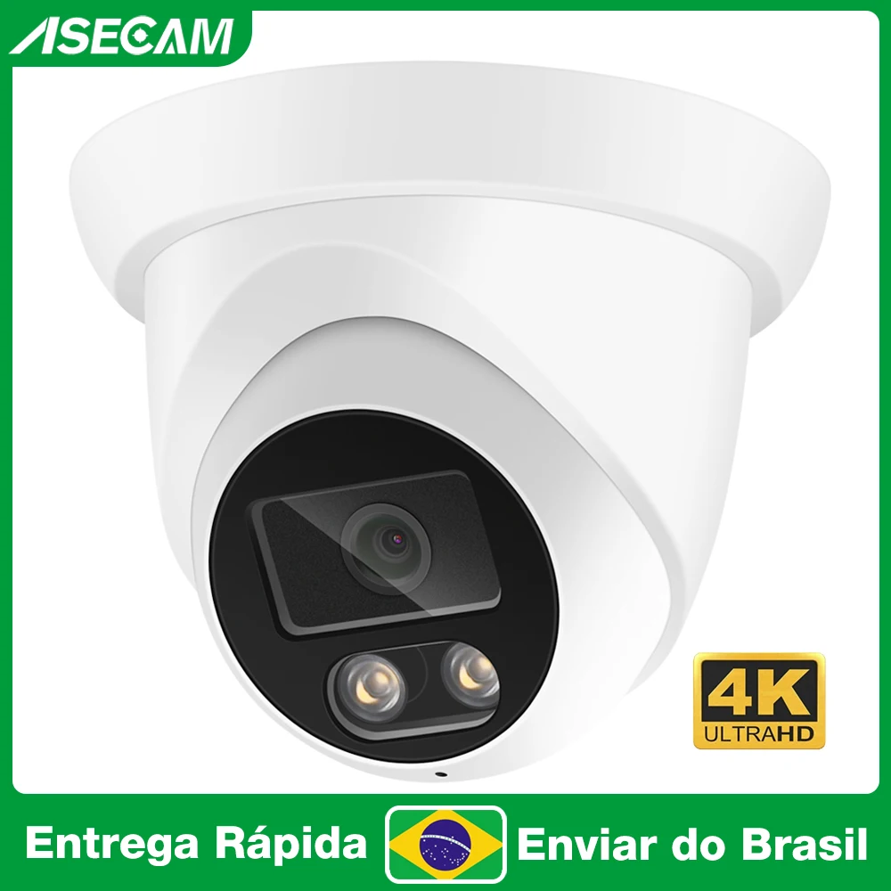 Imagem do produto ASECAM 4k 8mp camera de segurança externa áudio poe h.265 onvif grande angular 2.8mm cor ai visão noturna casa vigilância na loja AliExpress