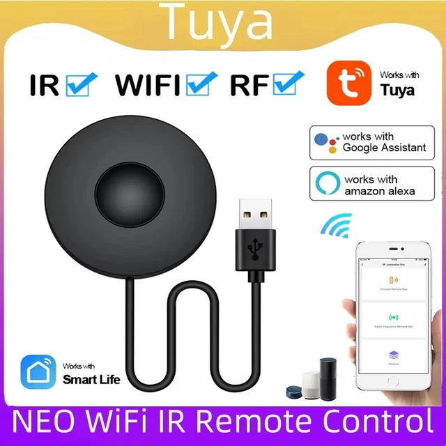 Tuya Smart WiF RF IR Remote Control  Smart Home Infrared Controller for Air Conditioner ALL TV LG TV  Support Alexa Google Home