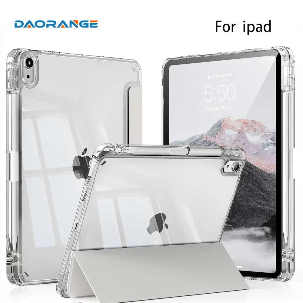 Sleek Transparent iPad Case with Pencil Holder