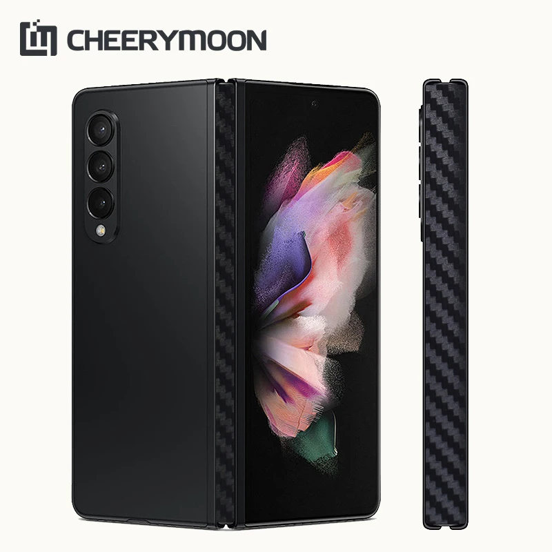 

Dropshipping Carbon Fiber Frame Film For Samsung Galaxy Z Fold 4 2 3 Fold2 Fold3 Flip Skin Back Modified Color Border Sticker