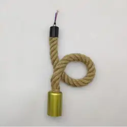 Vintage Hand-Knitted Hemp Rope Pendant Light - Industrial Style Ceiling Lamp - 5M (Single head E)