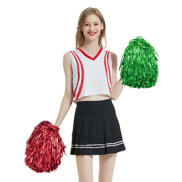 12 pcs Plastic Metal Aluminum Foil Cheerleader Pompoms for Football Spirit  Sports Basketball Team Dance Cheer Party Easter - AliExpress