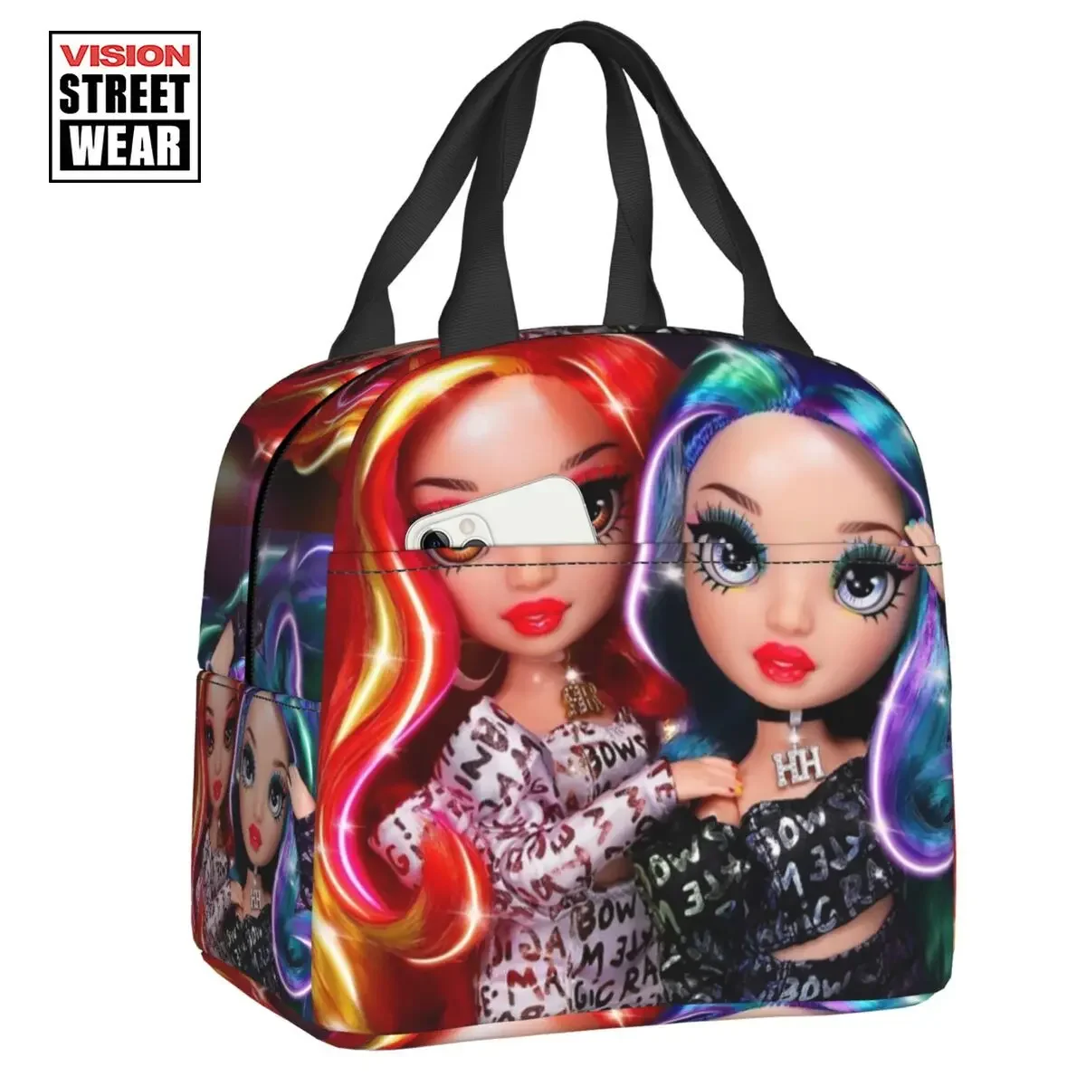 

Rainbow High Devious Twins Laurel And Holly Thermal Insulated Lunch Bag Resuable Lunch Tote For Outdoor Picnic Storage Food Box