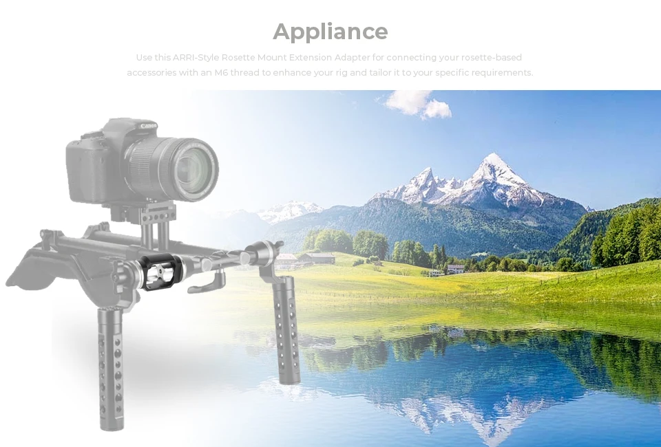 Camera ARRI-Style Rosette Mount Extension Adapter WIth Dual M6 Male Screw Extend