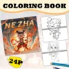 Adult Picture Book - Nezha Character Illustrations and Vibrant Color Fill Pages for Relaxation and Creativity 1