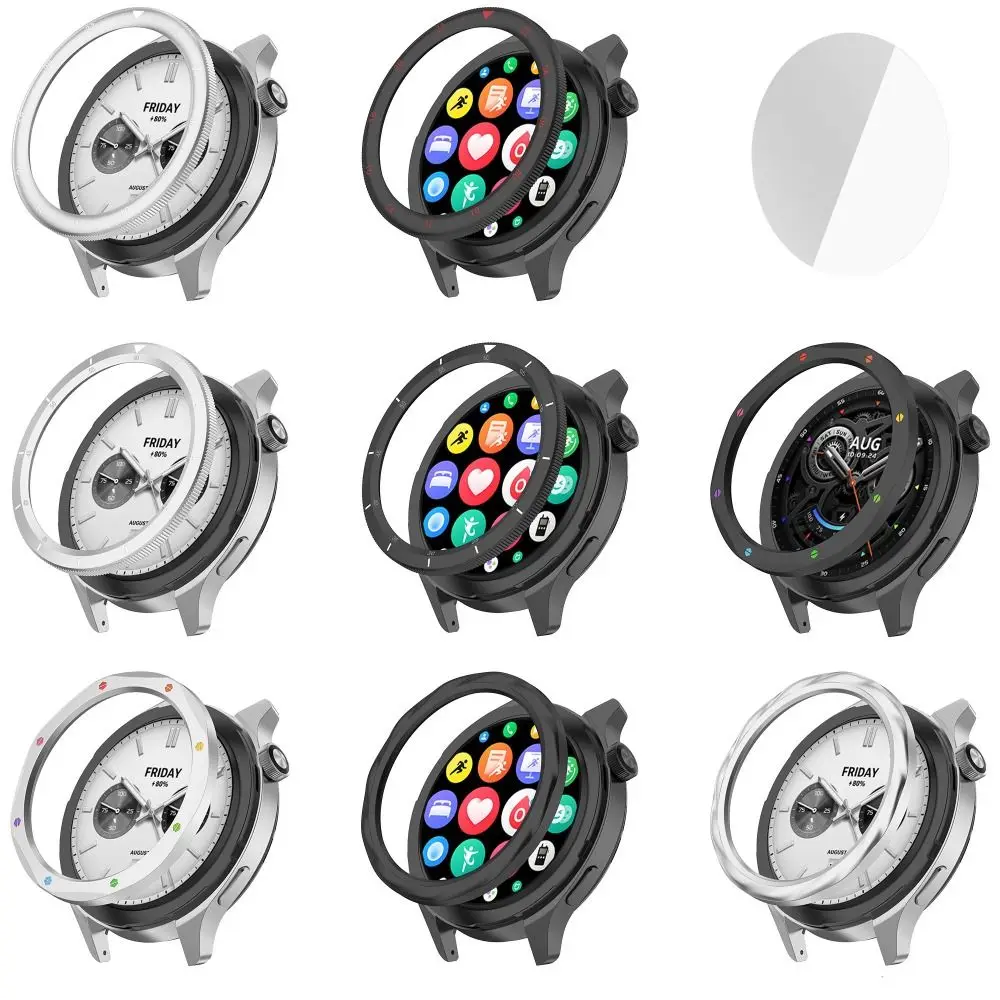 Stainless Steel Metal Bezel Ring Anti-Scratch Protective Watch Case Cover Decorative Watch Bezel Shell for Xiaomi Watch S4 S3