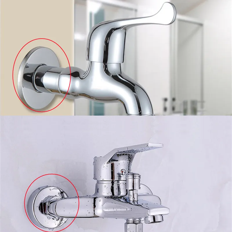 2PCS 1/2 3/4 Faucet Decorative Cover Stainless Steel Water Pipe Connector Heighten Valve Panel Shower Kitchen Faucet Accessories