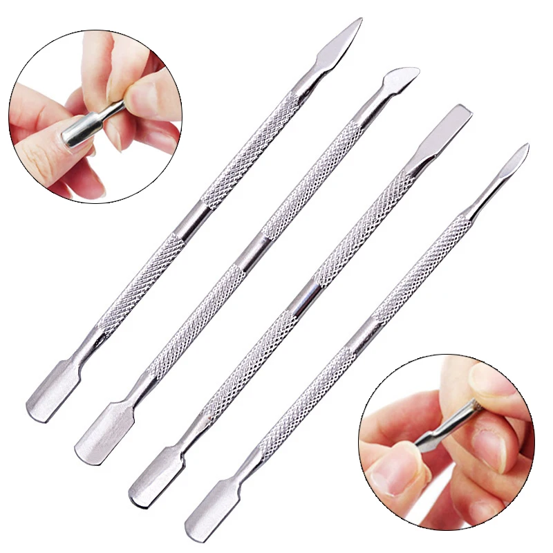 

1Pcs Stainless Steel Double Head Cuticle Pusher Dead Skin Remover Nail Art Pedicure Manicure Tool Nail Cuticle Remover Accessory