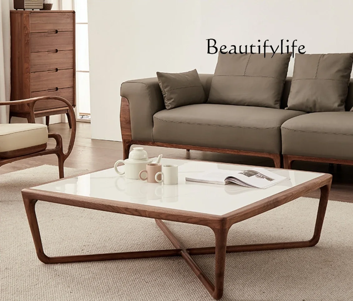 

Северная Америка, черный ореховый камень, тарелка, кофейный столик, итальянский минималистичный чайный столик, современный искусственный роскошный кофейный столик