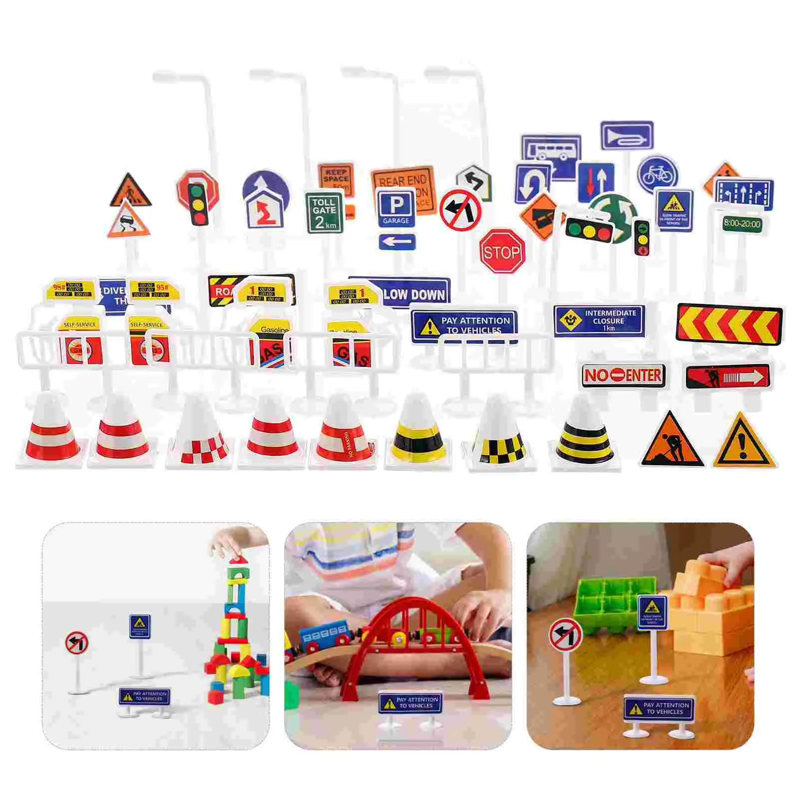 Plan Toys Traffic Signs Set 56Pcs for Children Educational