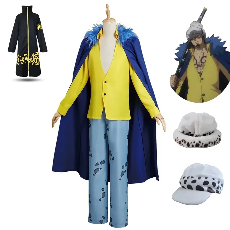 

Костюм для косплея Trafalgar D из аниме «Право воды», накидка, штаны, шляпа, Хэллоуин, карнавальный костюм, ветровка