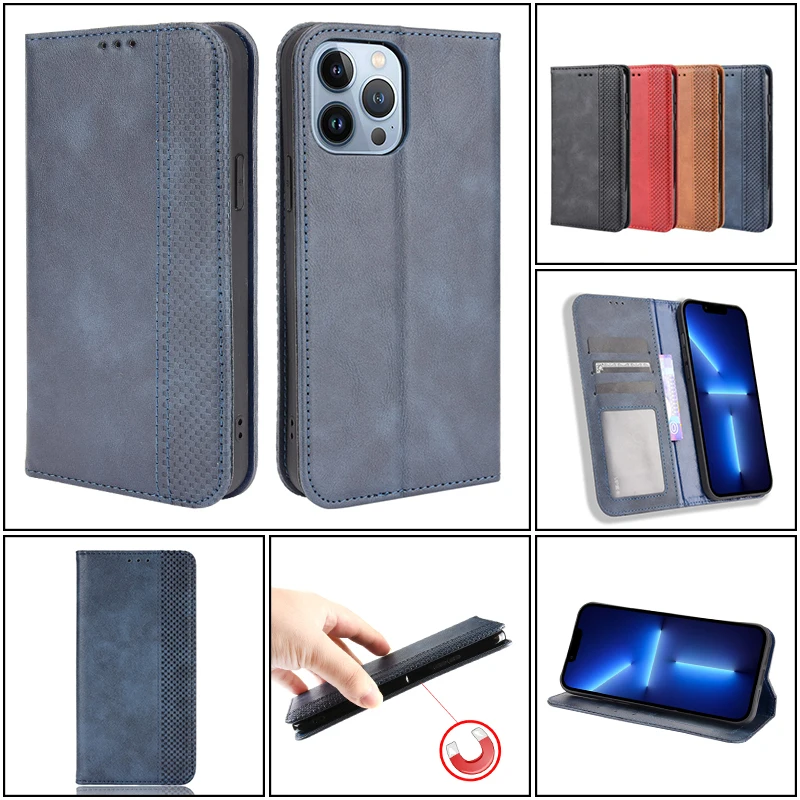 Fashion Flip Leather Phone Case For iPhone 13 12 Mini 11 Pro XS Max SE