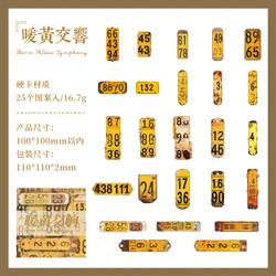Vintage Style Decorative Stickers for Scrapbooking and Art Collage - 25pcs Pack (F)