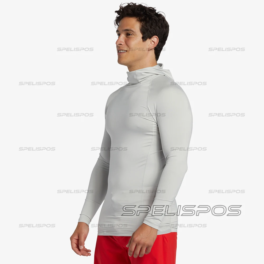 Rash Guard Diving T-Shirts Tight Surfing Hoodies Fitness Swimming Men Lycra Swimwear Summer UV Hood Beach Floatsuit Tops