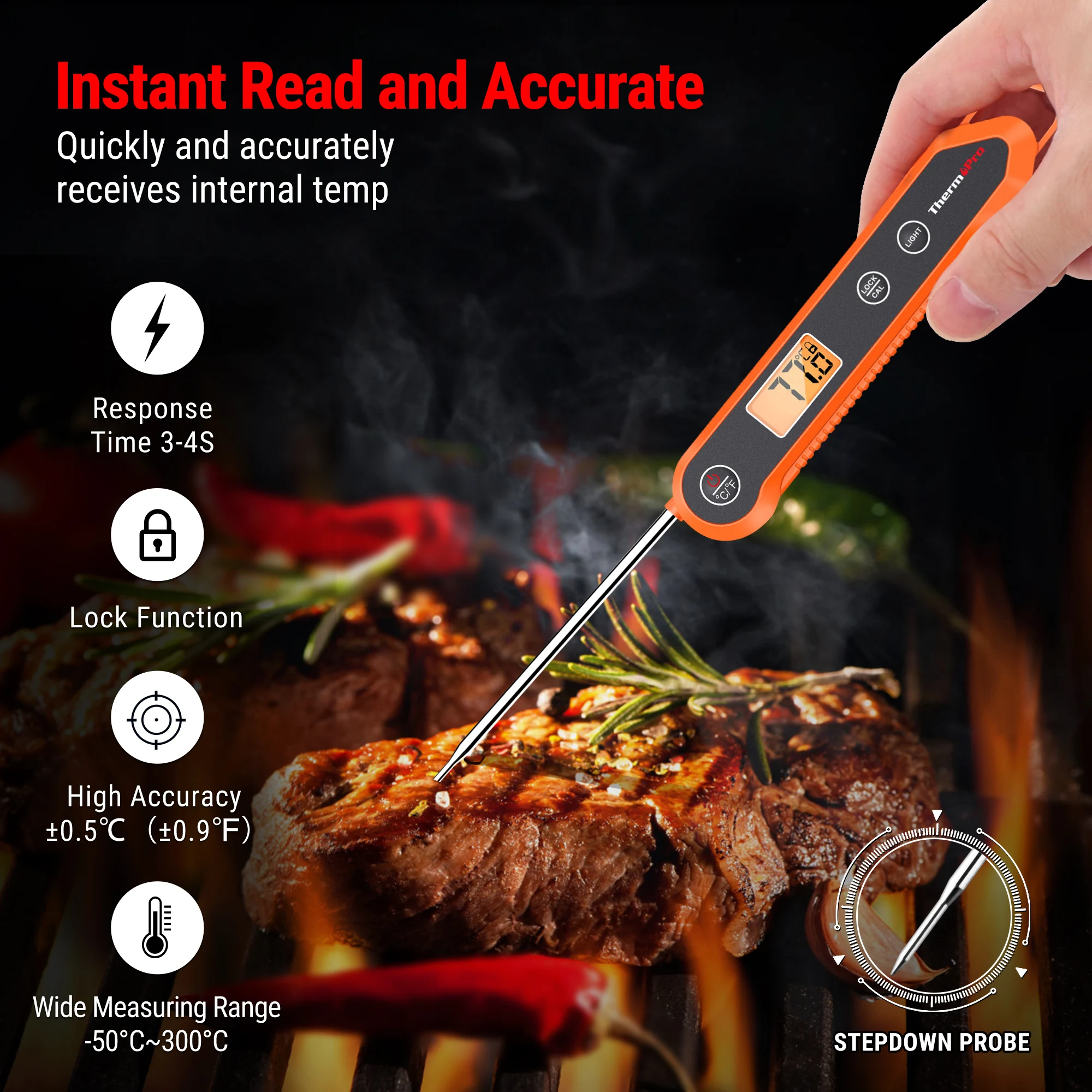 ThermoPro Digital Thermometer Instant Read Kitchen Food Cooking BBQ Grill  Meat