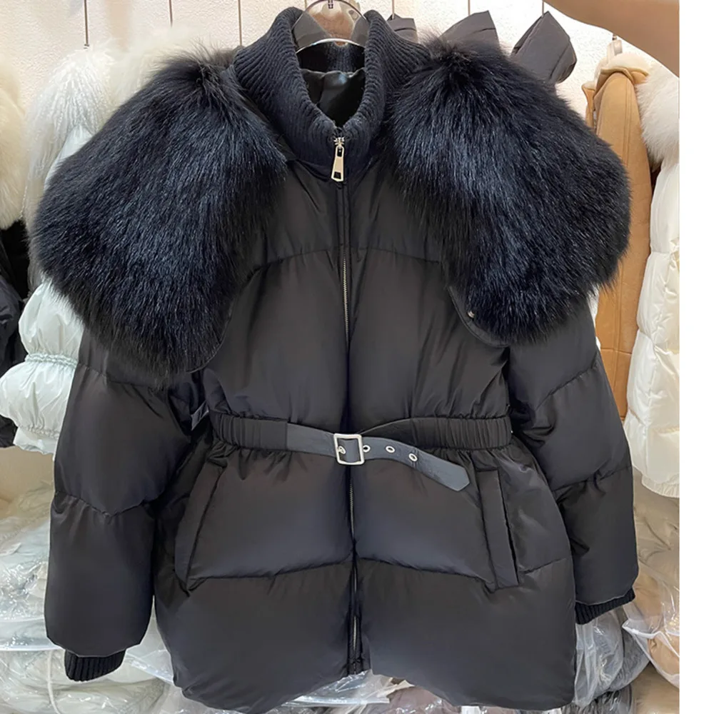 

2024 New Real fur,New fall Winter Women‘S Thicken Warm goose down Parkas Streetwear real fox fur parka WX921