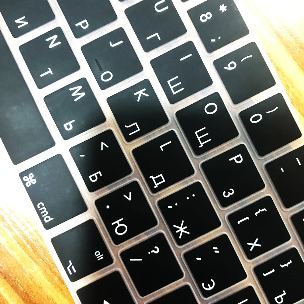 Russian silicone Keyboard Cover for Macbook air13/12 /15/16pro touchbar A2992/A3113/A2941/A1990/A3114/A2289A2337/A2141